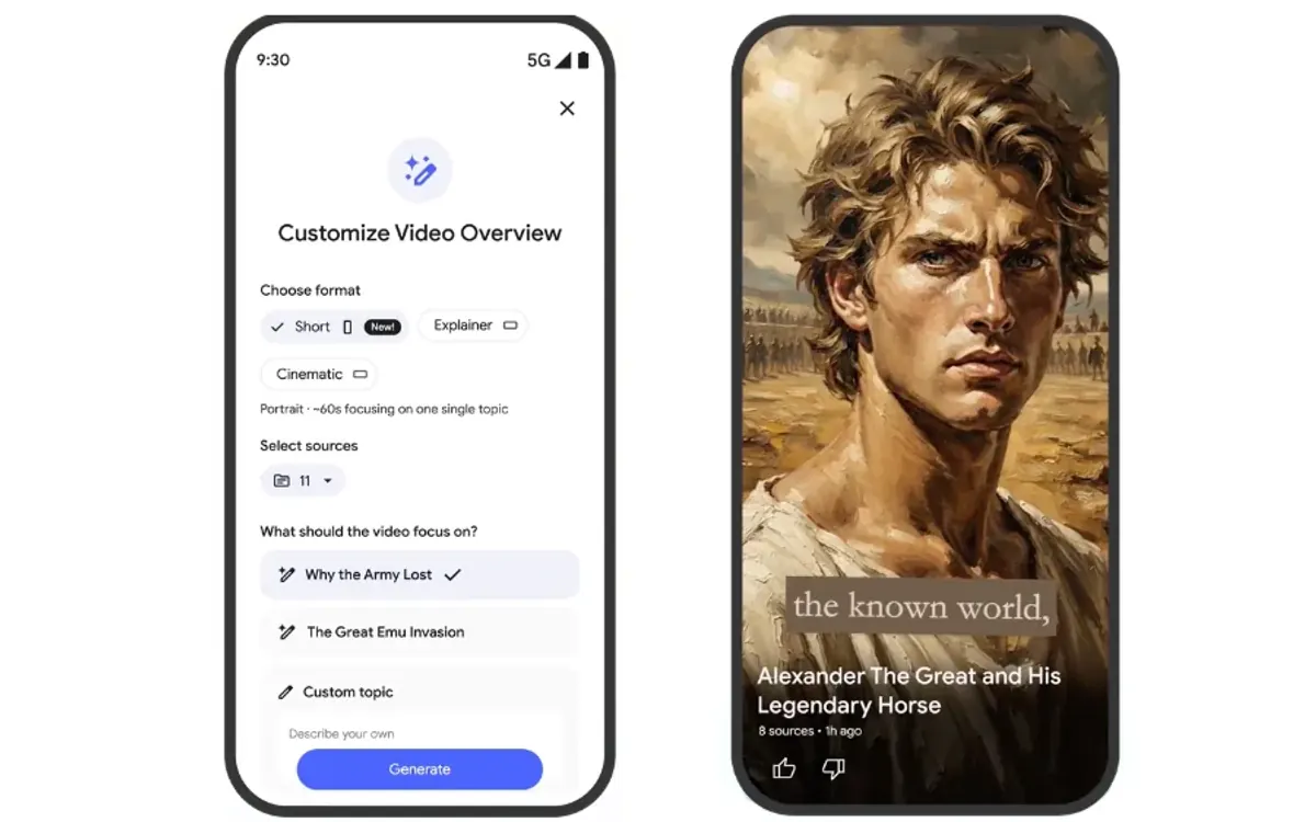Google NotebookLM 推出全新功能：將您的研究筆記轉化為 TikTok 風格的 AI 短影音