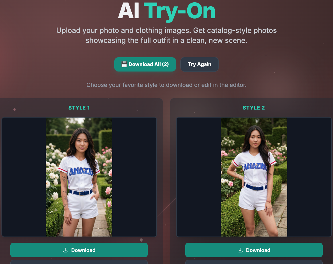 女性試穿結果(多種風格)